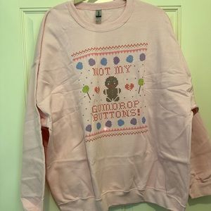 Gildan women’s 2XL Ugly Christmas Sweatshirt *not my gumdrop buttons* NWT